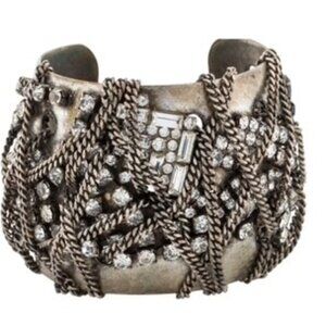 Lanvin Dannijo Sparo II Crystal & Chain Cuff